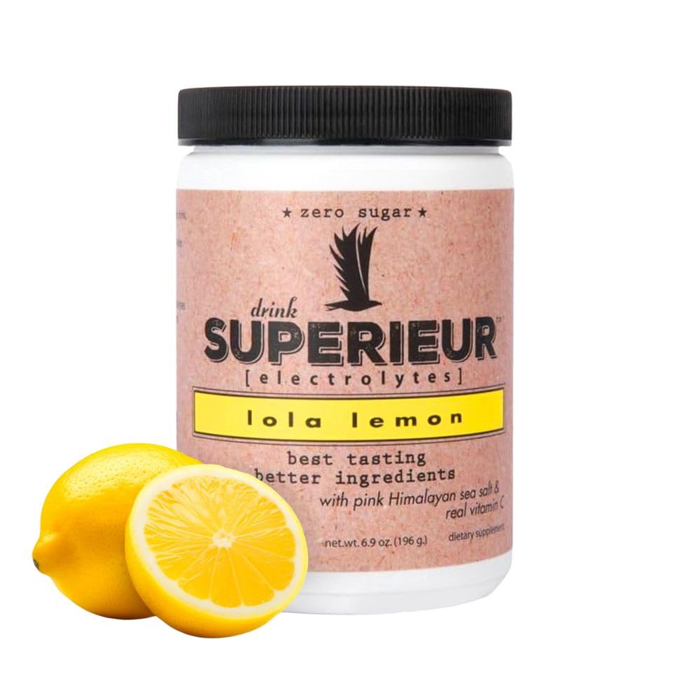 Superieur Electrolytes–Plant Based Electrolyte Supplement w/Sea Minerals for Hydration & Recovery–Keto Friendly, Non-GMO, Zero Sugar, Vegan Healthy Sports Drink Powder–Strawberry Lemon(70 Serv)