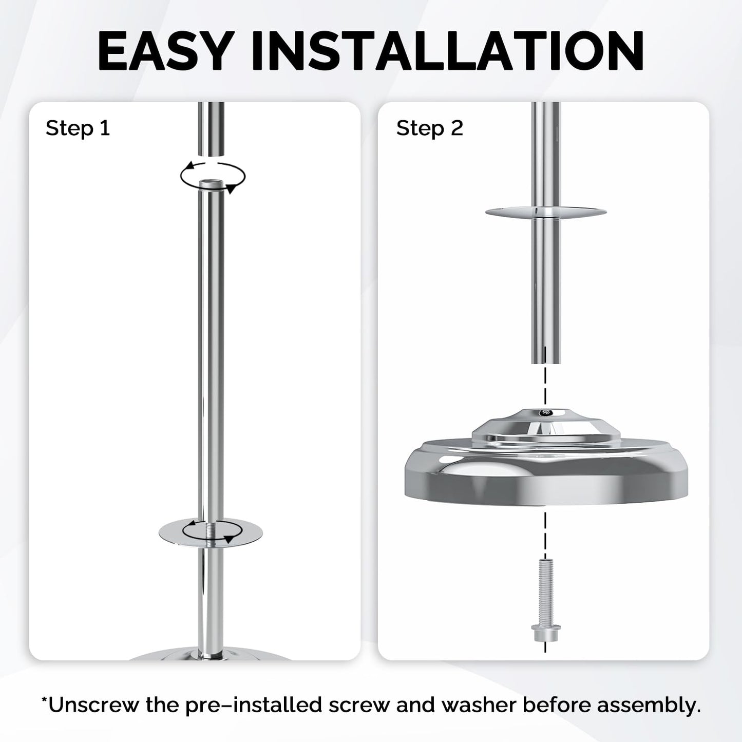 Toilet Paper Holder Stand, Brushed Nickel Toilet Paper Holder Free Standing, Post Pivoting Design & Stable Weighted Base SUS304 Stainless Steel for Bathroom(Mega Roll)
