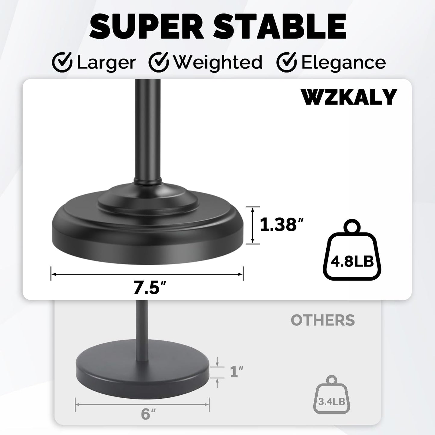 Toilet Paper Holder Stand, Brushed Nickel Toilet Paper Holder Free Standing, Post Pivoting Design & Stable Weighted Base SUS304 Stainless Steel for Bathroom(Mega Roll)