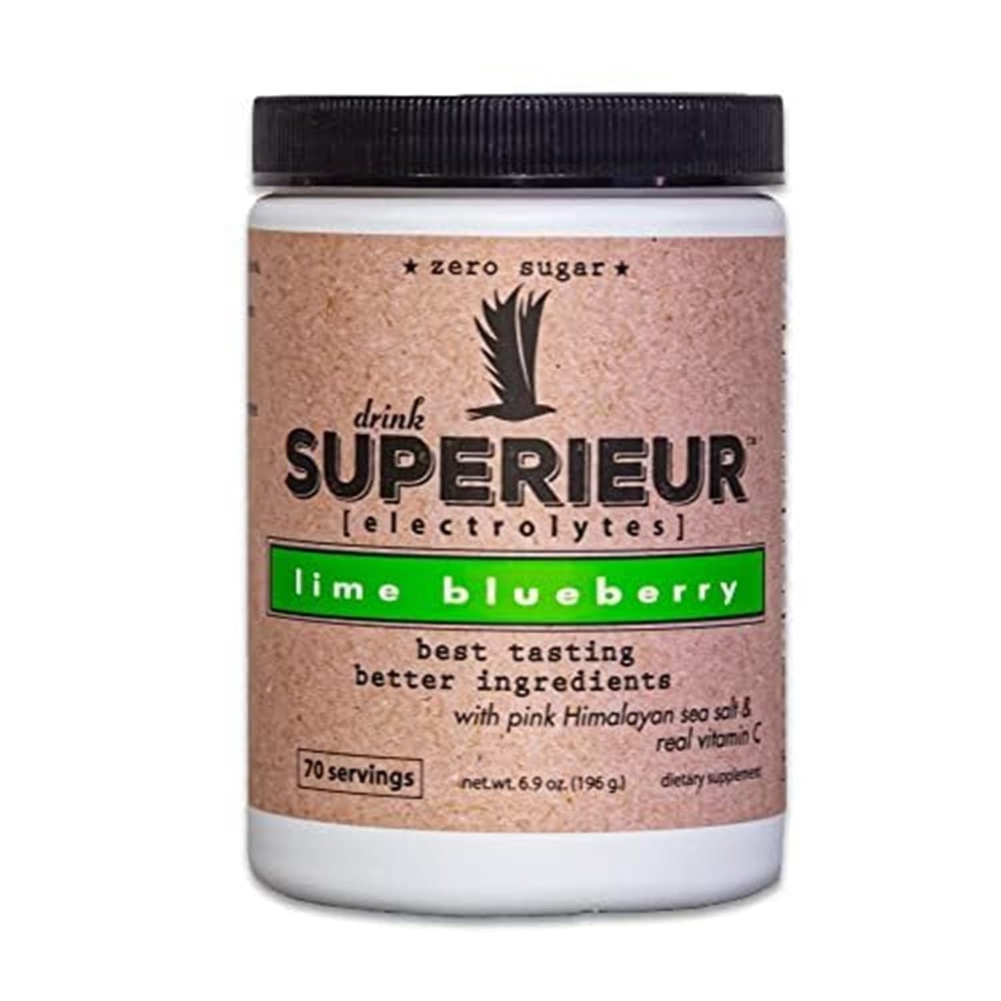 Superieur Electrolytes–Plant Based Electrolyte Supplement w/Sea Minerals for Hydration & Recovery–Keto Friendly, Non-GMO, Zero Sugar, Vegan Healthy Sports Drink Powder–Strawberry Lemon(70 Serv)