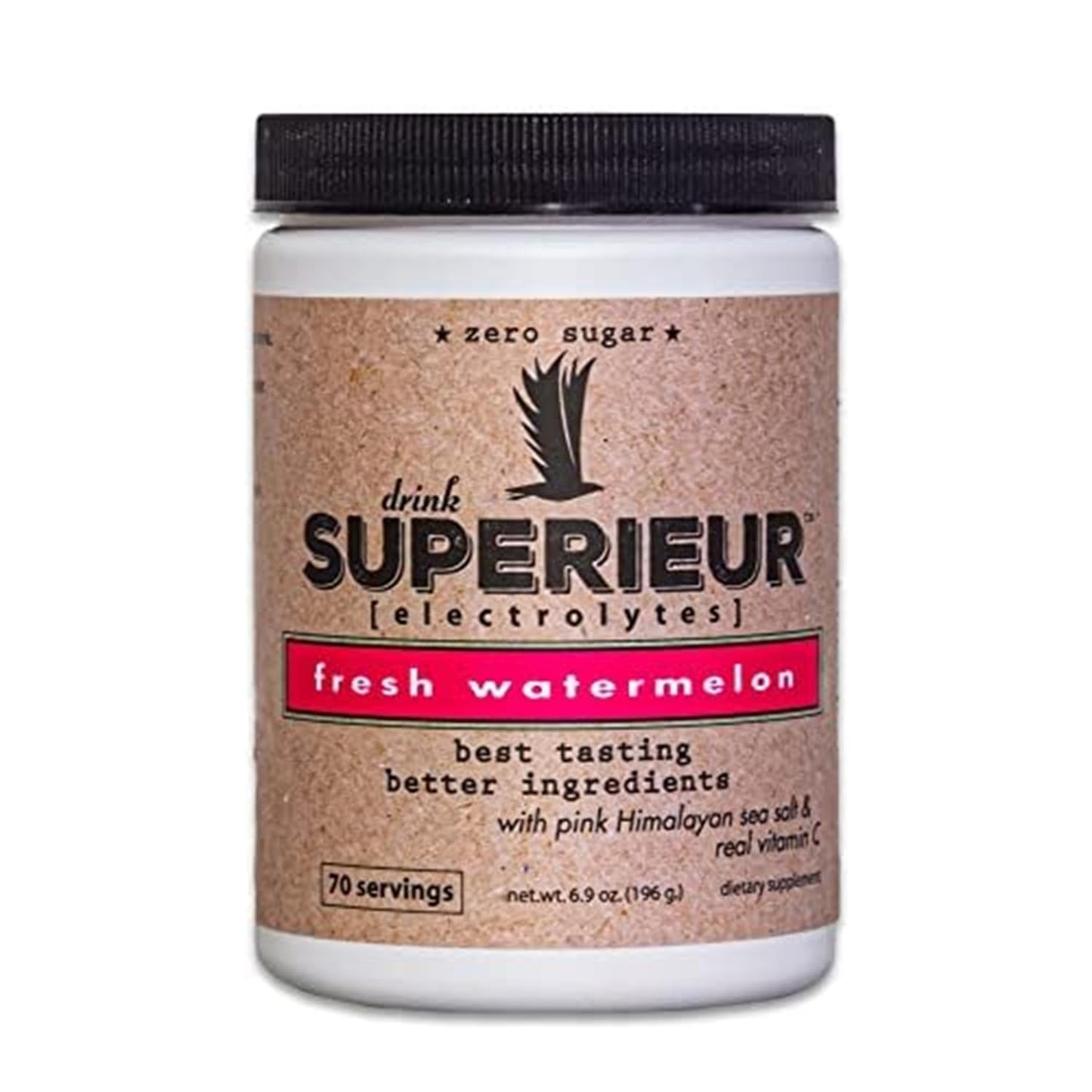 Superieur Electrolytes–Plant Based Electrolyte Supplement w/Sea Minerals for Hydration & Recovery–Keto Friendly, Non-GMO, Zero Sugar, Vegan Healthy Sports Drink Powder–Strawberry Lemon(70 Serv)