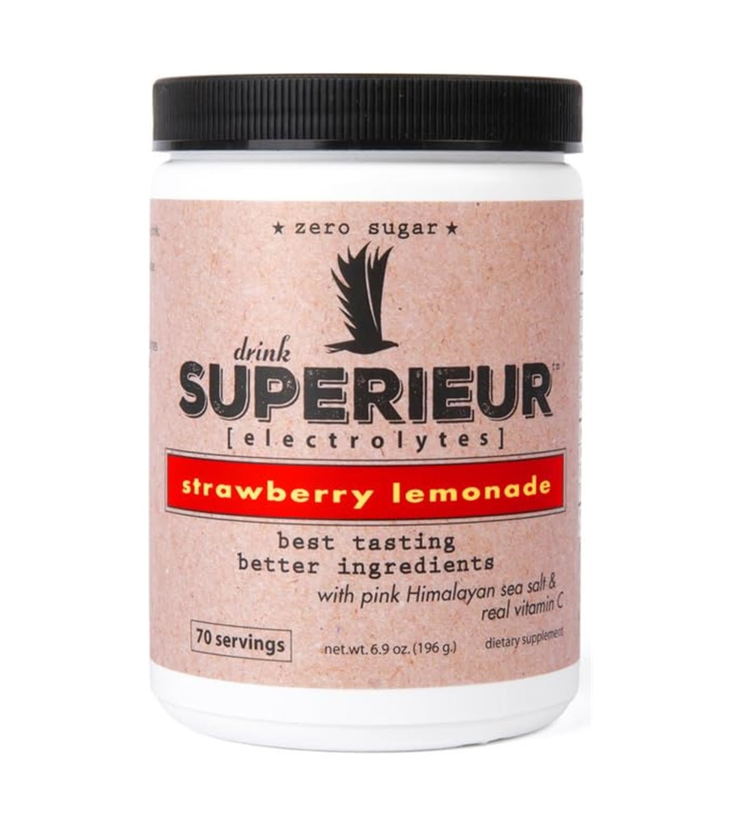 Superieur Electrolytes–Plant Based Electrolyte Supplement w/Sea Minerals for Hydration & Recovery–Keto Friendly, Non-GMO, Zero Sugar, Vegan Healthy Sports Drink Powder–Strawberry Lemon(70 Serv)