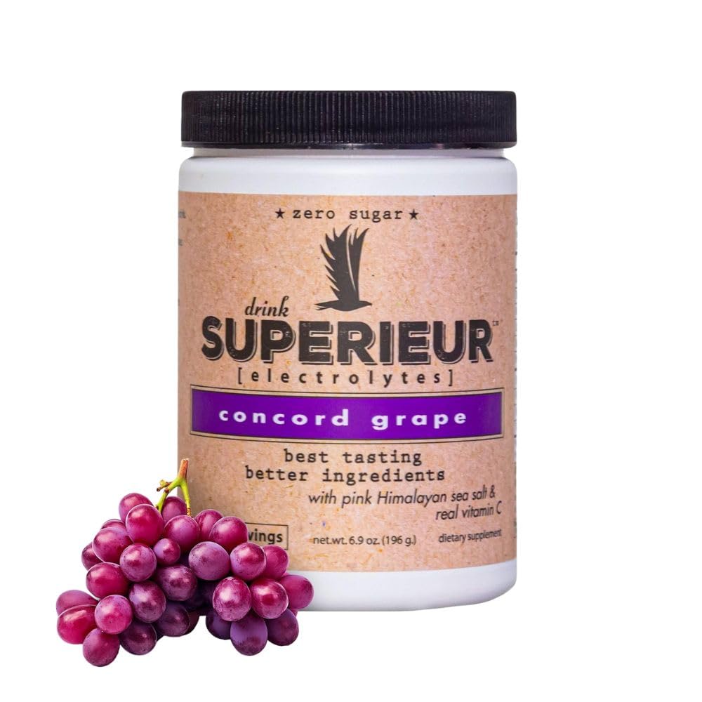 Superieur Electrolytes–Plant Based Electrolyte Supplement w/Sea Minerals for Hydration & Recovery–Keto Friendly, Non-GMO, Zero Sugar, Vegan Healthy Sports Drink Powder–Strawberry Lemon(70 Serv)