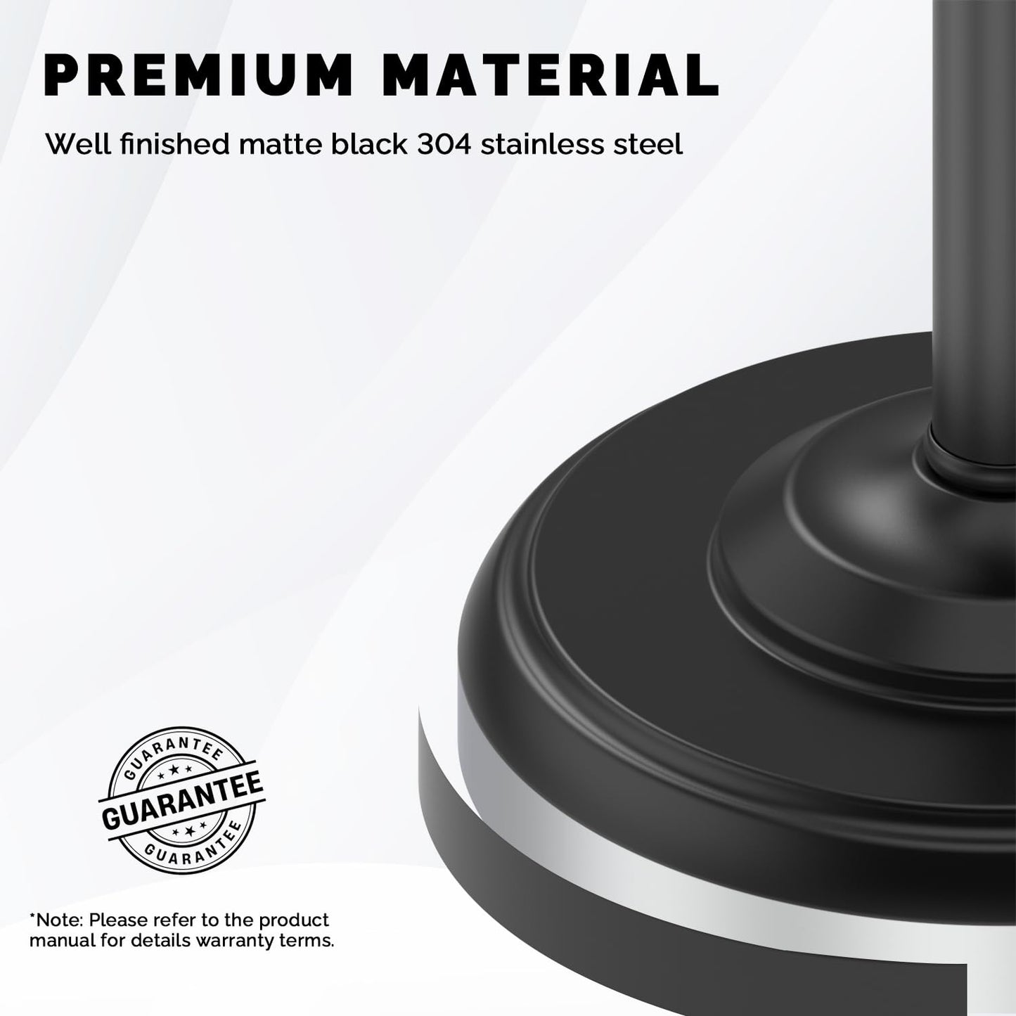 Toilet Paper Holder Stand, Brushed Nickel Toilet Paper Holder Free Standing, Post Pivoting Design & Stable Weighted Base SUS304 Stainless Steel for Bathroom(Mega Roll)