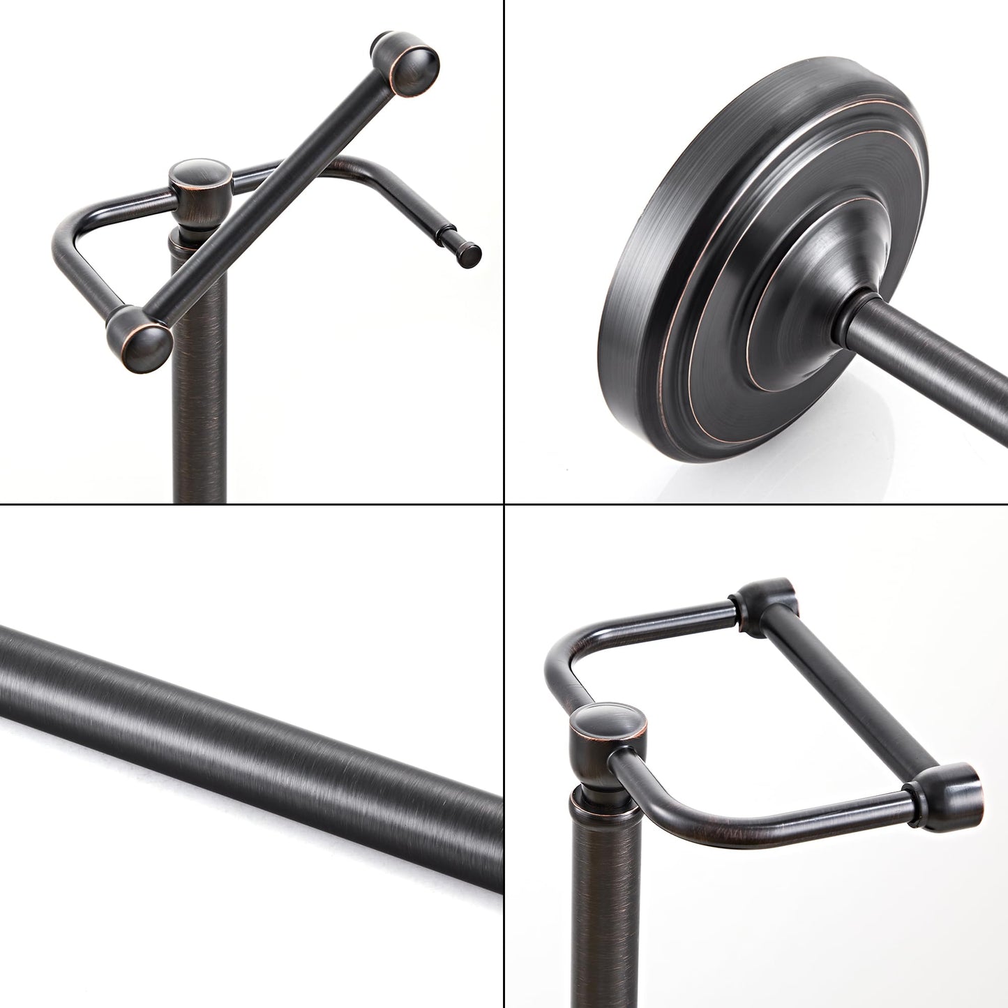 Toilet Paper Holder Stand, Brushed Nickel Toilet Paper Holder Free Standing, Post Pivoting Design & Stable Weighted Base SUS304 Stainless Steel for Bathroom(Mega Roll)
