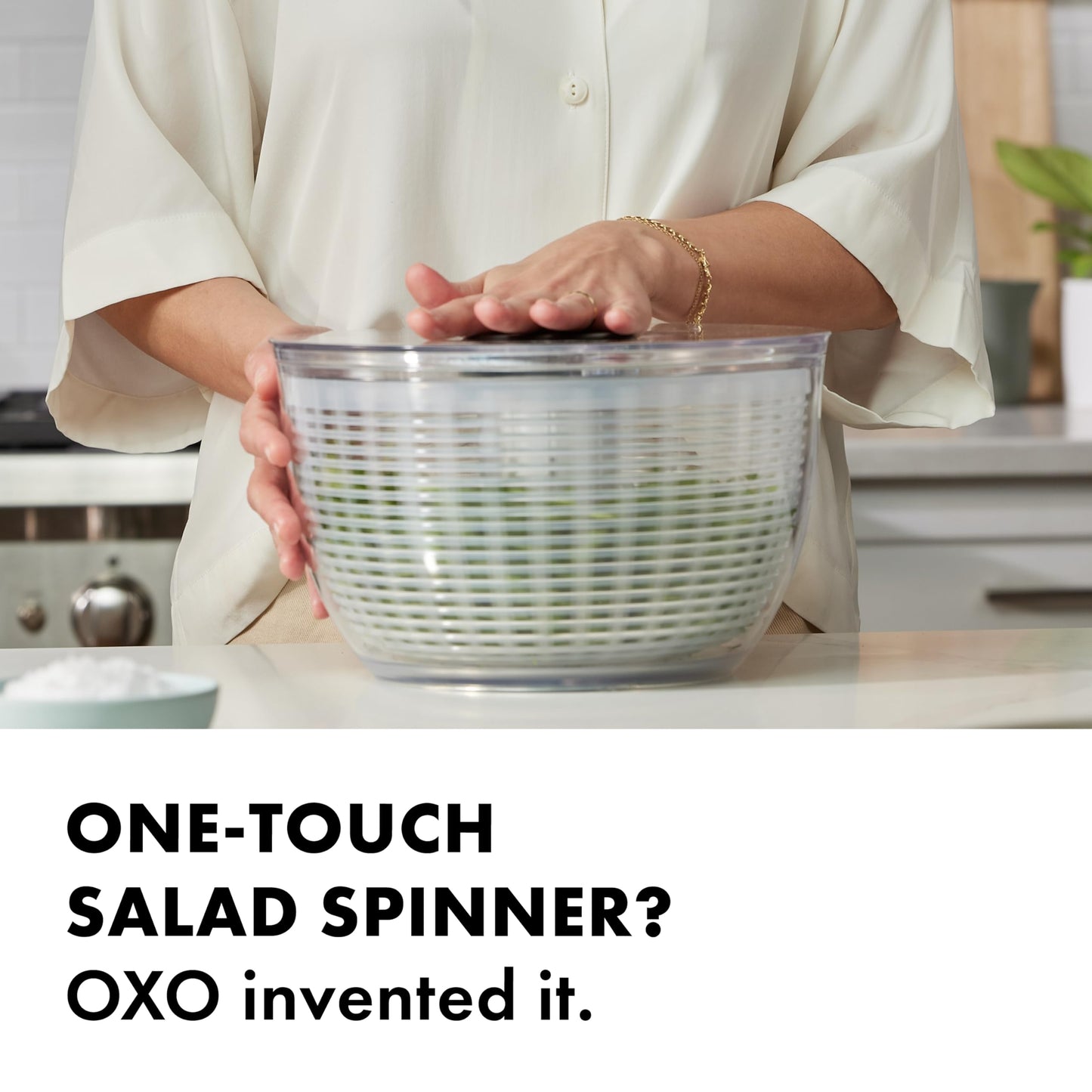 OXO Good Grips Large Salad Spinner - 6.22 Qt., White