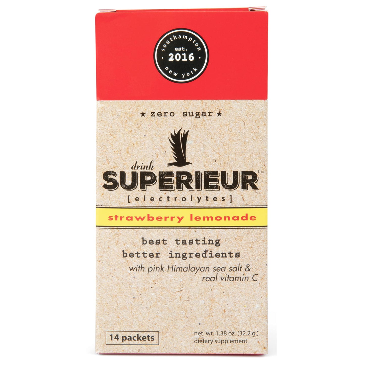 Superieur Electrolytes–Plant Based Electrolyte Supplement w/Sea Minerals for Hydration & Recovery–Keto Friendly, Non-GMO, Zero Sugar, Vegan Healthy Sports Drink Powder–Strawberry Lemon(70 Serv)