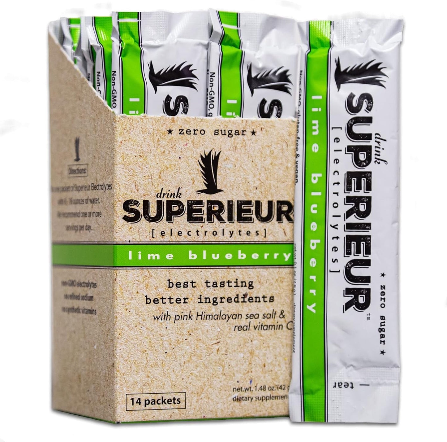 Superieur Electrolytes–Plant Based Electrolyte Supplement w/Sea Minerals for Hydration & Recovery–Keto Friendly, Non-GMO, Zero Sugar, Vegan Healthy Sports Drink Powder–Strawberry Lemon(70 Serv)
