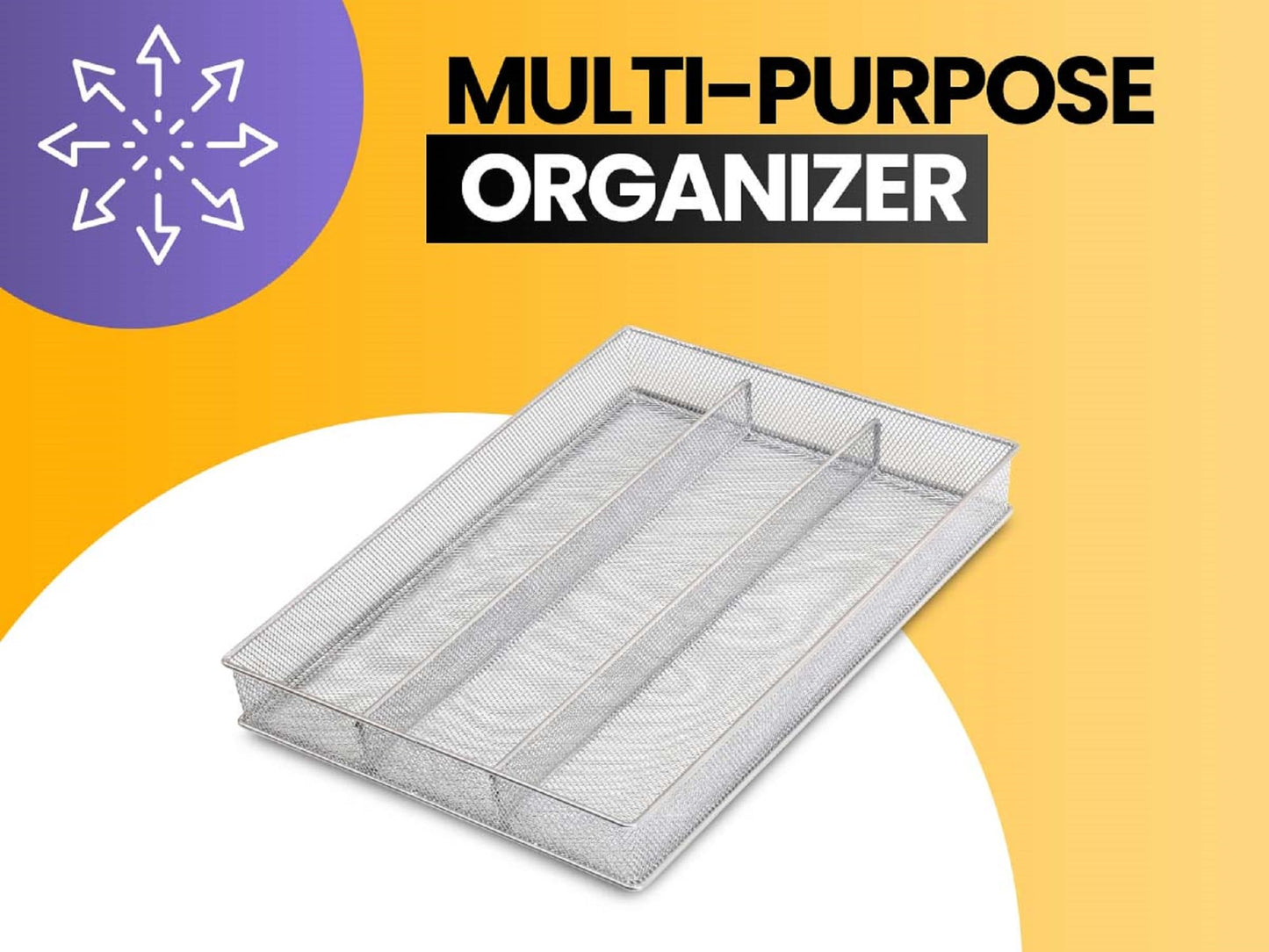 Mesh 5-part In-drawer Cutlery Organizer Kitchen Utensil Flatware Tray Model #196
