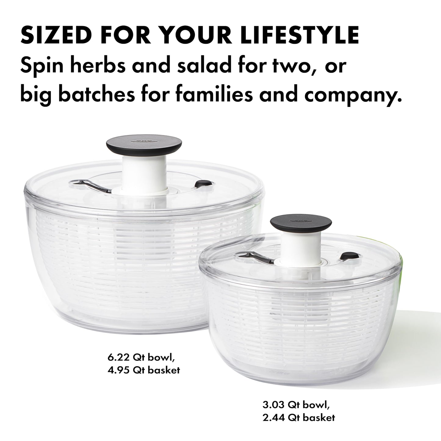 OXO Good Grips Large Salad Spinner - 6.22 Qt., White