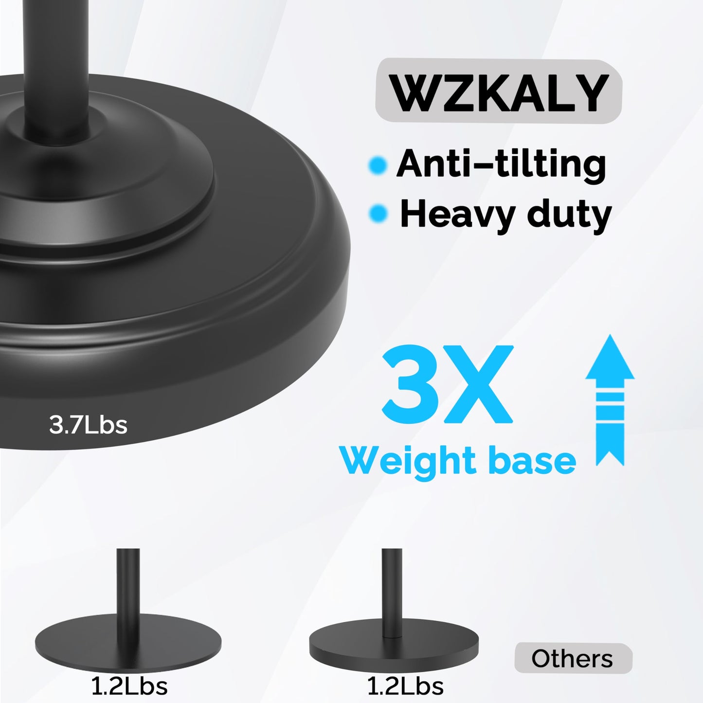 Toilet Paper Holder Stand, Brushed Nickel Toilet Paper Holder Free Standing, Post Pivoting Design & Stable Weighted Base SUS304 Stainless Steel for Bathroom(Mega Roll)
