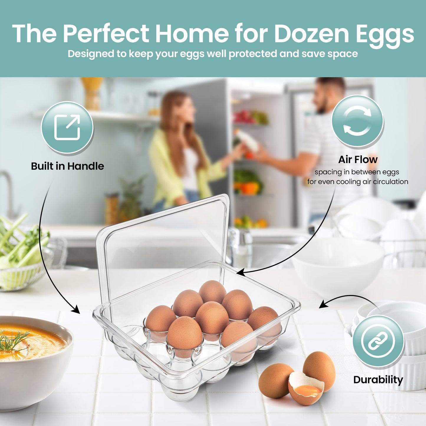 Home Intuition Round Plastic Clear Lazy Susan Turntable Food Storage Container for Kitchen (9" Round, 1 Pack)