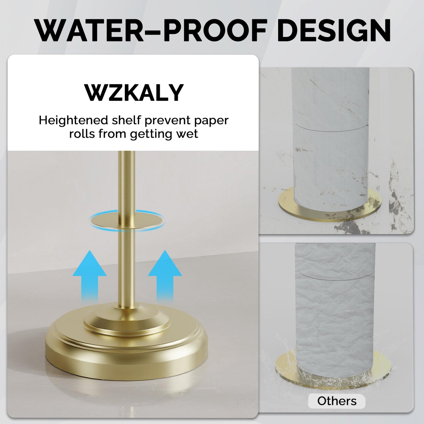 Toilet Paper Holder Stand, Brushed Nickel Toilet Paper Holder Free Standing, Post Pivoting Design & Stable Weighted Base SUS304 Stainless Steel for Bathroom(Mega Roll)