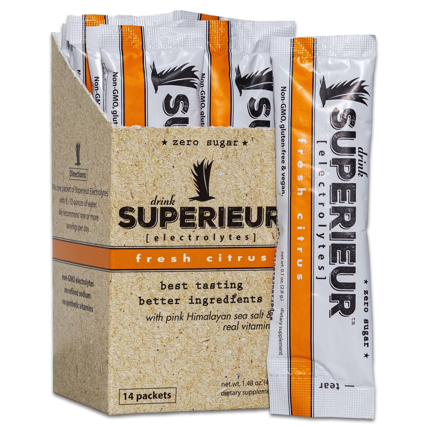 Superieur Electrolytes–Plant Based Electrolyte Supplement w/Sea Minerals for Hydration & Recovery–Keto Friendly, Non-GMO, Zero Sugar, Vegan Healthy Sports Drink Powder–Strawberry Lemon(70 Serv)