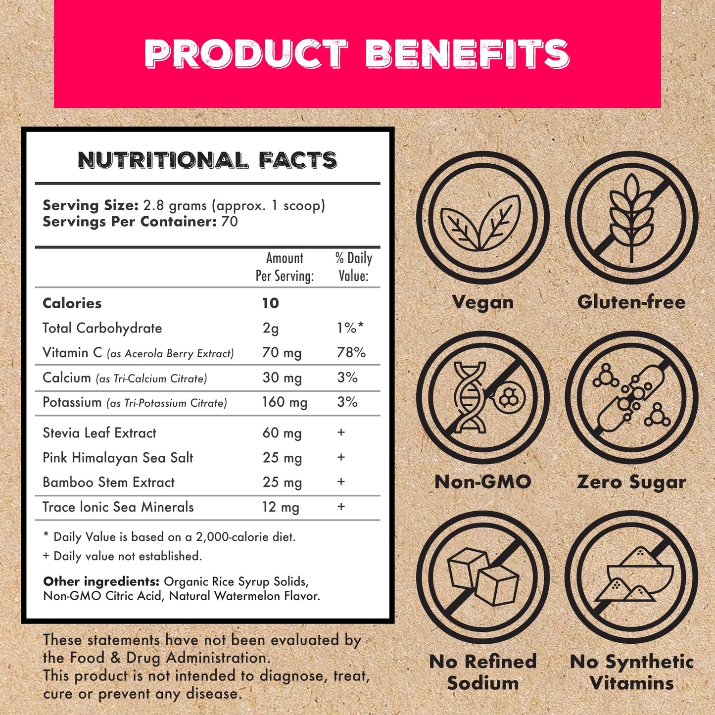 Superieur Electrolytes–Plant Based Electrolyte Supplement w/Sea Minerals for Hydration & Recovery–Keto Friendly, Non-GMO, Zero Sugar, Vegan Healthy Sports Drink Powder–Strawberry Lemon(70 Serv)