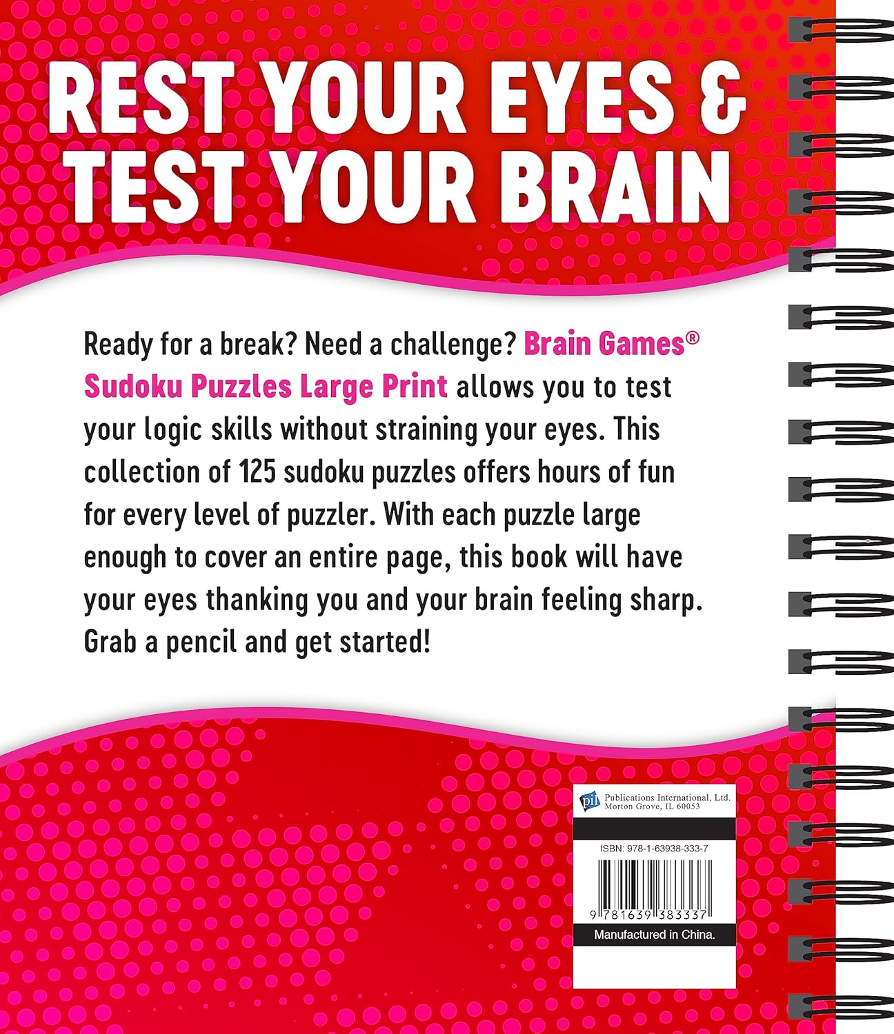 Brain Games - Large Print Sudoku Puzzles (Swoosh)