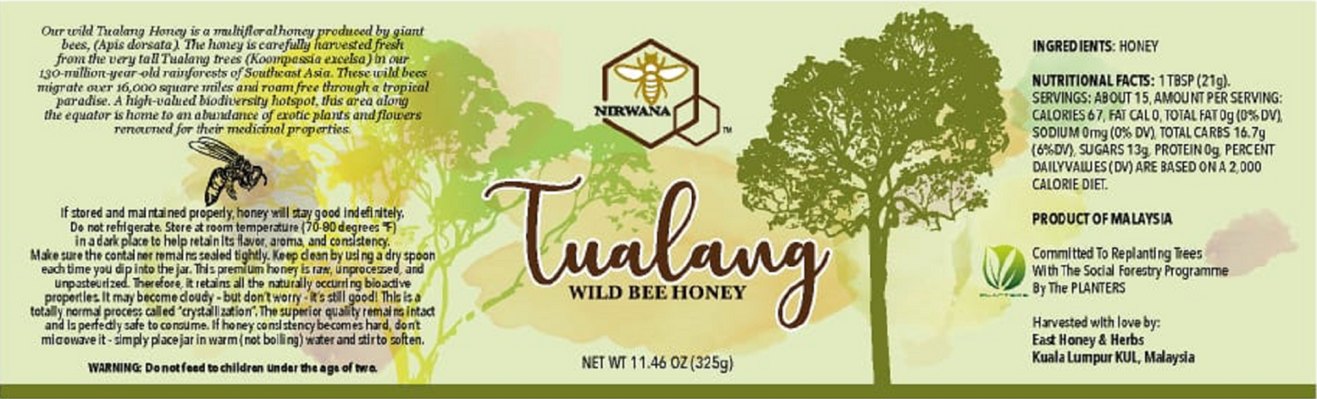 Tualang Raw Wild Bee Honey •  Apis Dorsata •  Multifloral •  Unpasteurized •  11.46 oz