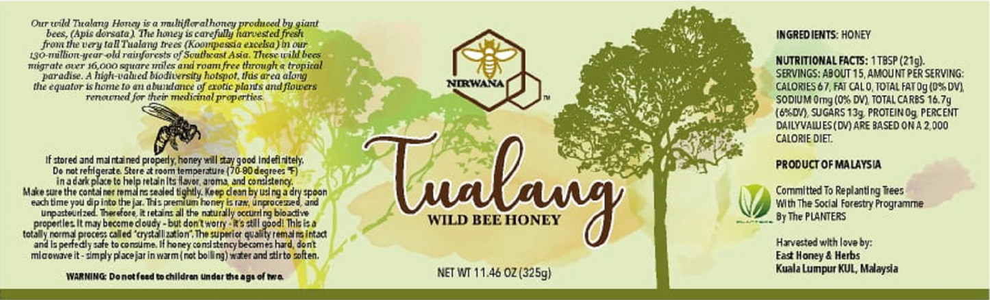 FortuneHoney.com - Tualang Raw Wild Bee Honey • Apis Dorsata • Multifloral • Unpasteurized • 11.46 oz