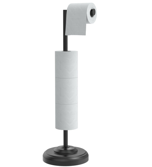 Toilet Paper Holder Stand, Brushed Nickel Toilet Paper Holder Free Standing, Post Pivoting Design & Stable Weighted Base SUS304 Stainless Steel for Bathroom(Mega Roll)