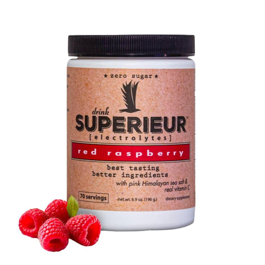 Superieur Electrolytes–Plant Based Electrolyte Supplement w/Sea Minerals for Hydration & Recovery–Keto Friendly, Non-GMO, Zero Sugar, Vegan Healthy Sports Drink Powder–Strawberry Lemon(70 Serv)