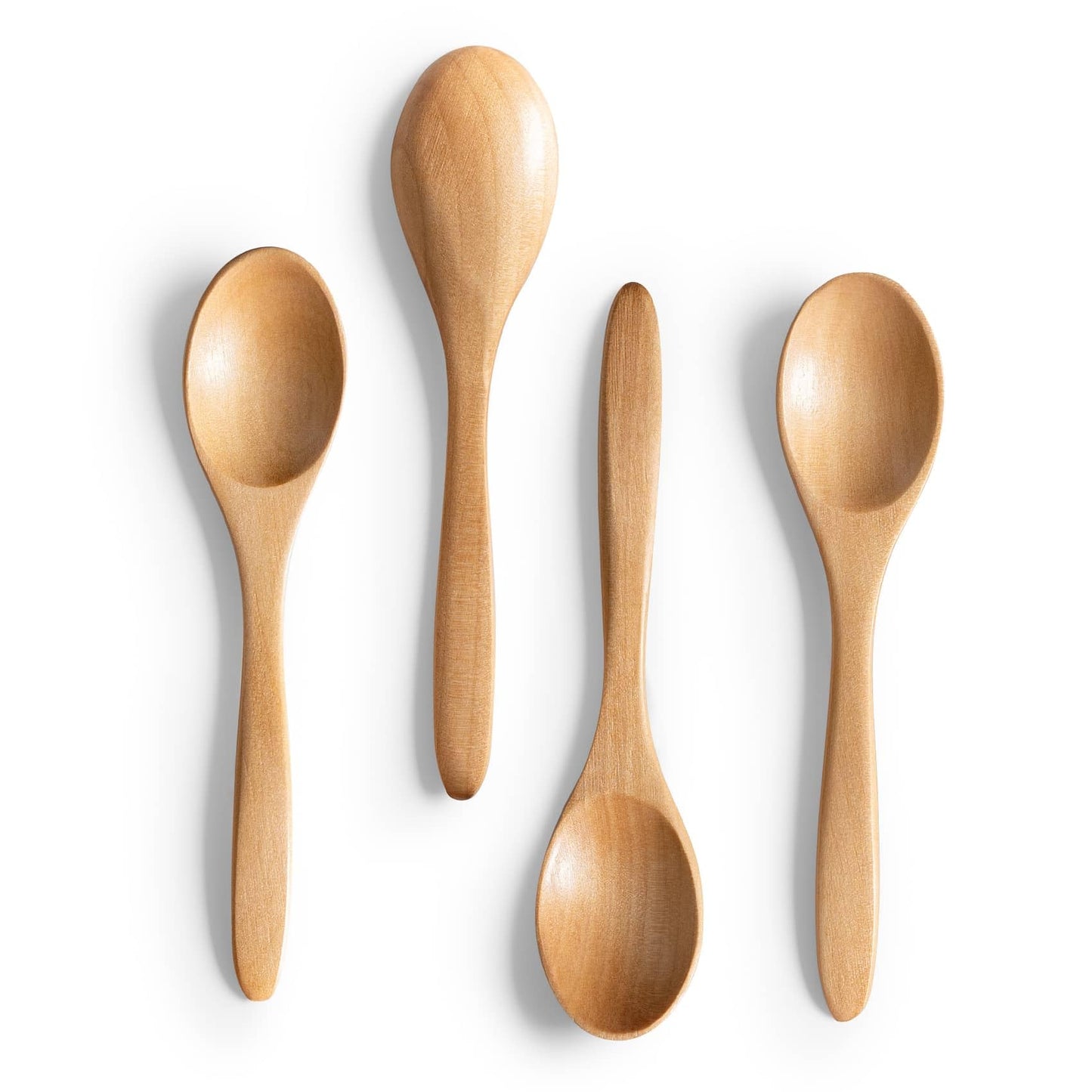 7 PCS Small Wooden Spoons, 5.8 Inch Honey Spoons for Tea, Acacia Wooden Honey Teaspoon for Coffee, Little Tiny Wood Spoons, Bamboo Table Spoon for stirring, Wooden Spoons for Utensils Set