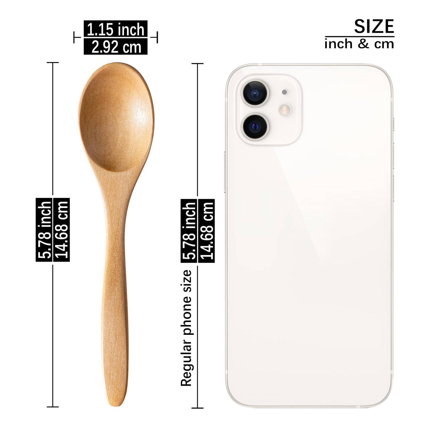 7 PCS Small Wooden Spoons, 5.8 Inch Honey Spoons for Tea, Acacia Wooden Honey Teaspoon for Coffee, Little Tiny Wood Spoons, Bamboo Table Spoon for stirring, Wooden Spoons for Utensils Set