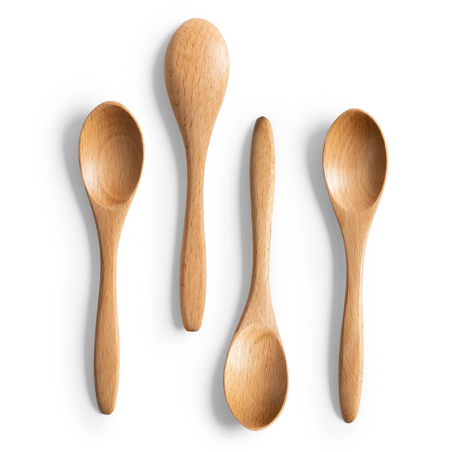 7 PCS Small Wooden Spoons, 5.8 Inch Honey Spoons for Tea, Acacia Wooden Honey Teaspoon for Coffee, Little Tiny Wood Spoons, Bamboo Table Spoon for stirring, Wooden Spoons for Utensils Set