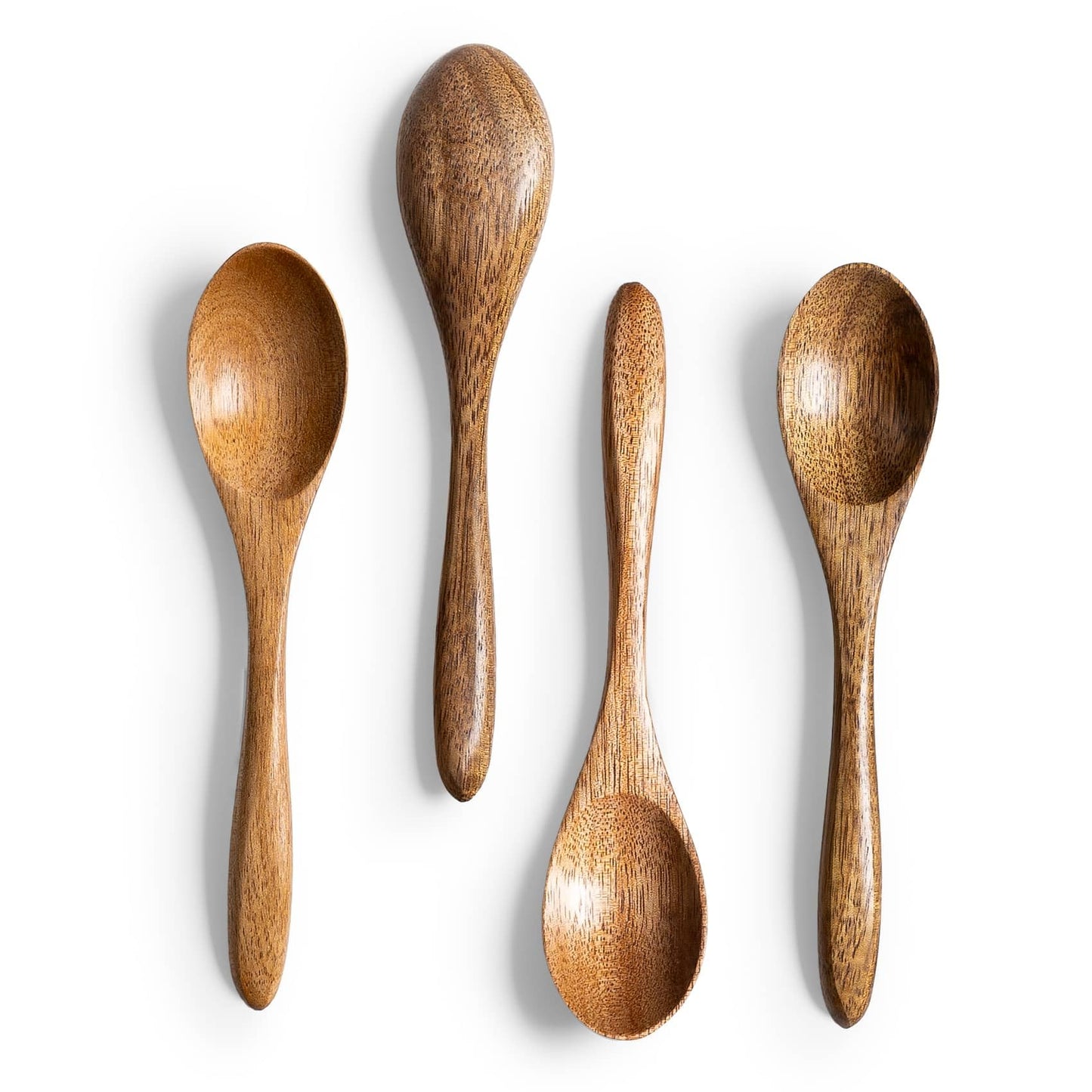7 PCS Small Wooden Spoons, 5.8 Inch Honey Spoons for Tea, Acacia Wooden Honey Teaspoon for Coffee, Little Tiny Wood Spoons, Bamboo Table Spoon for stirring, Wooden Spoons for Utensils Set