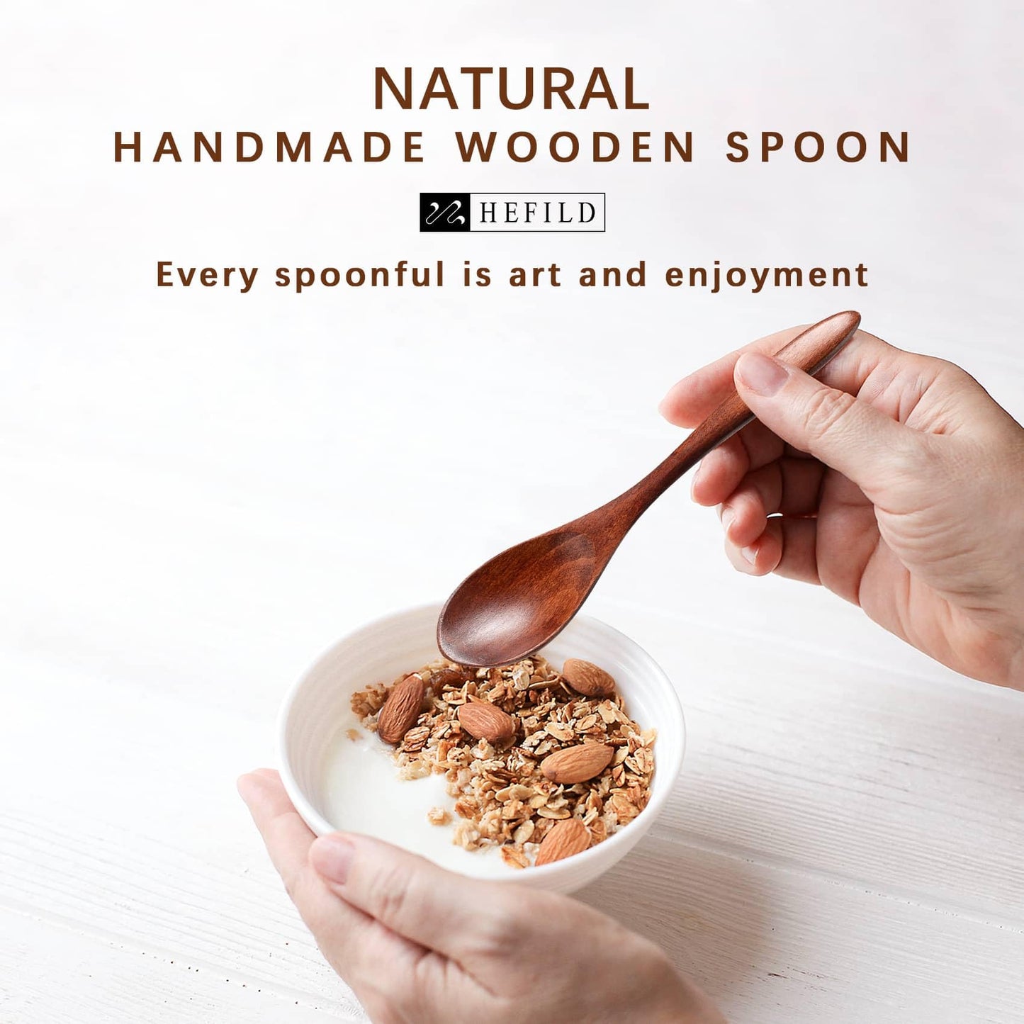 7 PCS Small Wooden Spoons, 5.8 Inch Honey Spoons for Tea, Acacia Wooden Honey Teaspoon for Coffee, Little Tiny Wood Spoons, Bamboo Table Spoon for stirring, Wooden Spoons for Utensils Set