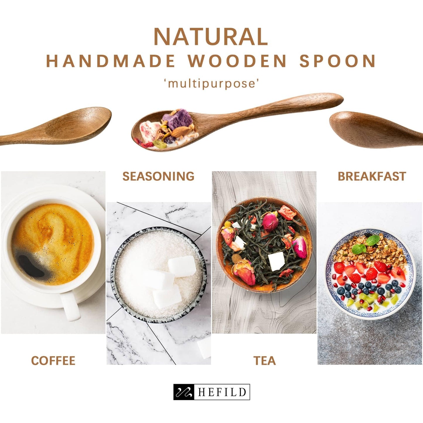 7 PCS Small Wooden Spoons, 5.8 Inch Honey Spoons for Tea, Acacia Wooden Honey Teaspoon for Coffee, Little Tiny Wood Spoons, Bamboo Table Spoon for stirring, Wooden Spoons for Utensils Set