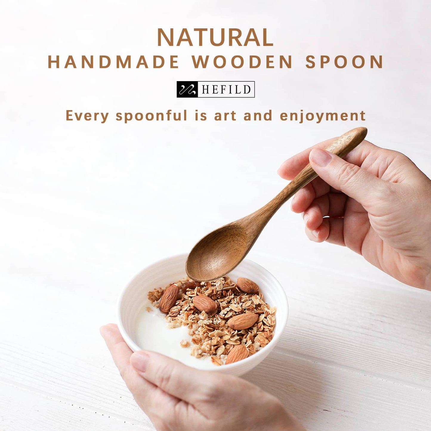 7 PCS Small Wooden Spoons, 5.8 Inch Honey Spoons for Tea, Acacia Wooden Honey Teaspoon for Coffee, Little Tiny Wood Spoons, Bamboo Table Spoon for stirring, Wooden Spoons for Utensils Set