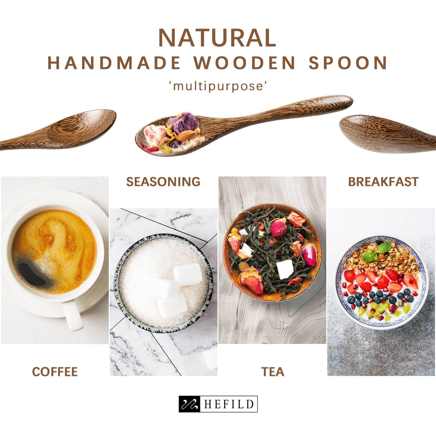 7 PCS Small Wooden Spoons, 5.8 Inch Honey Spoons for Tea, Acacia Wooden Honey Teaspoon for Coffee, Little Tiny Wood Spoons, Bamboo Table Spoon for stirring, Wooden Spoons for Utensils Set