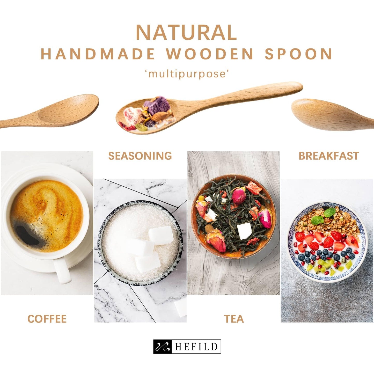 7 PCS Small Wooden Spoons, 5.8 Inch Honey Spoons for Tea, Acacia Wooden Honey Teaspoon for Coffee, Little Tiny Wood Spoons, Bamboo Table Spoon for stirring, Wooden Spoons for Utensils Set