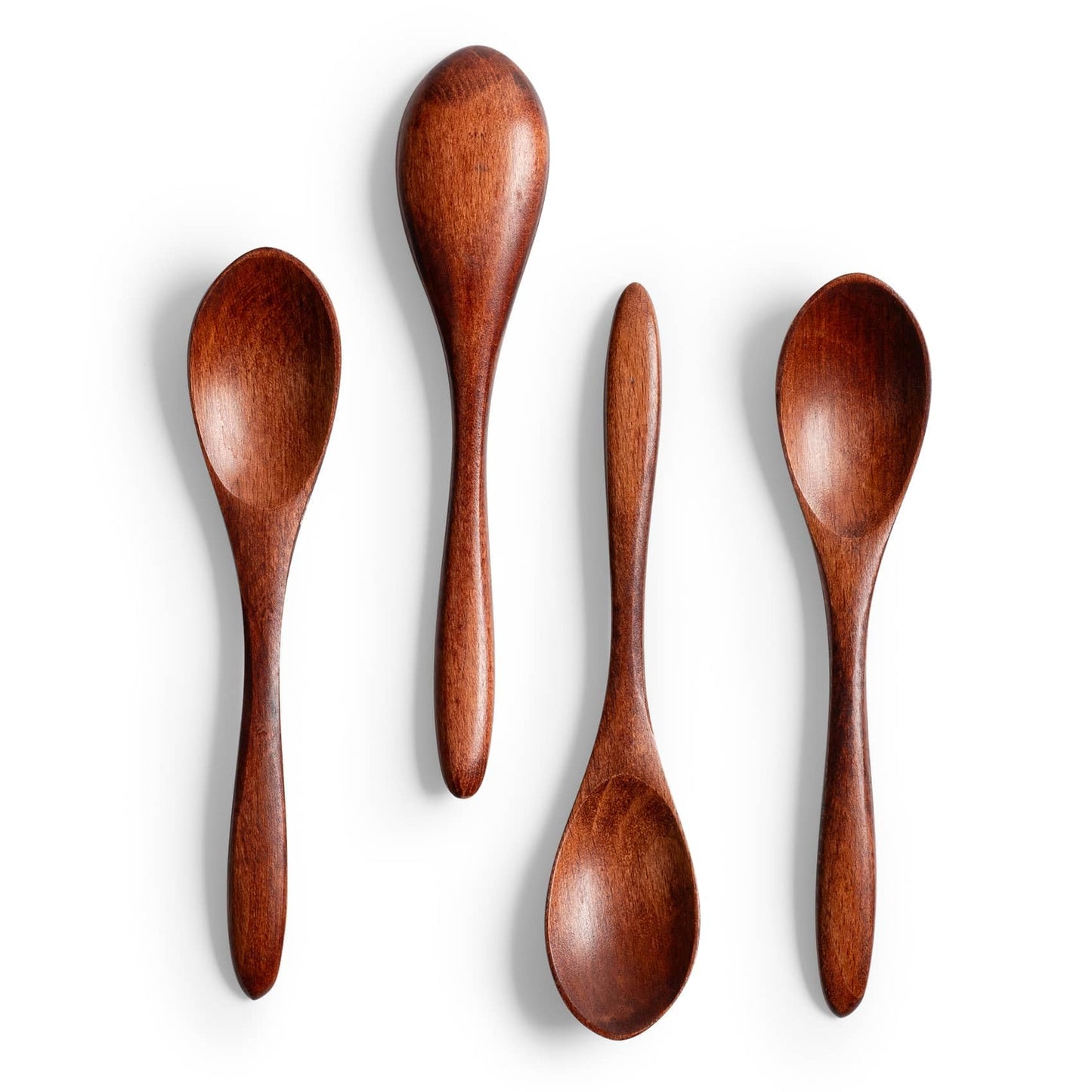 7 PCS Small Wooden Spoons, 5.8 Inch Honey Spoons for Tea, Acacia Wooden Honey Teaspoon for Coffee, Little Tiny Wood Spoons, Bamboo Table Spoon for stirring, Wooden Spoons for Utensils Set