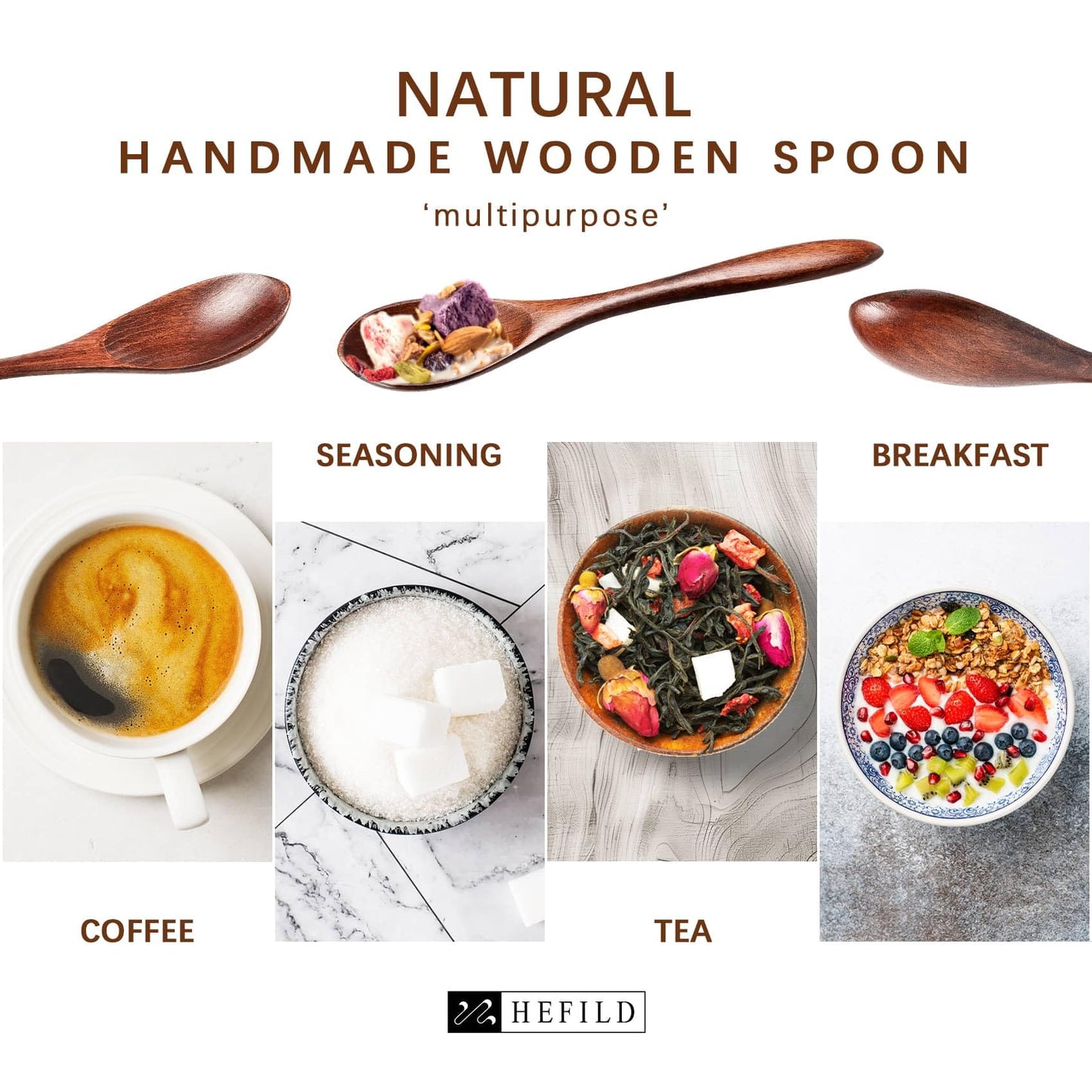 7 PCS Small Wooden Spoons, 5.8 Inch Honey Spoons for Tea, Acacia Wooden Honey Teaspoon for Coffee, Little Tiny Wood Spoons, Bamboo Table Spoon for stirring, Wooden Spoons for Utensils Set