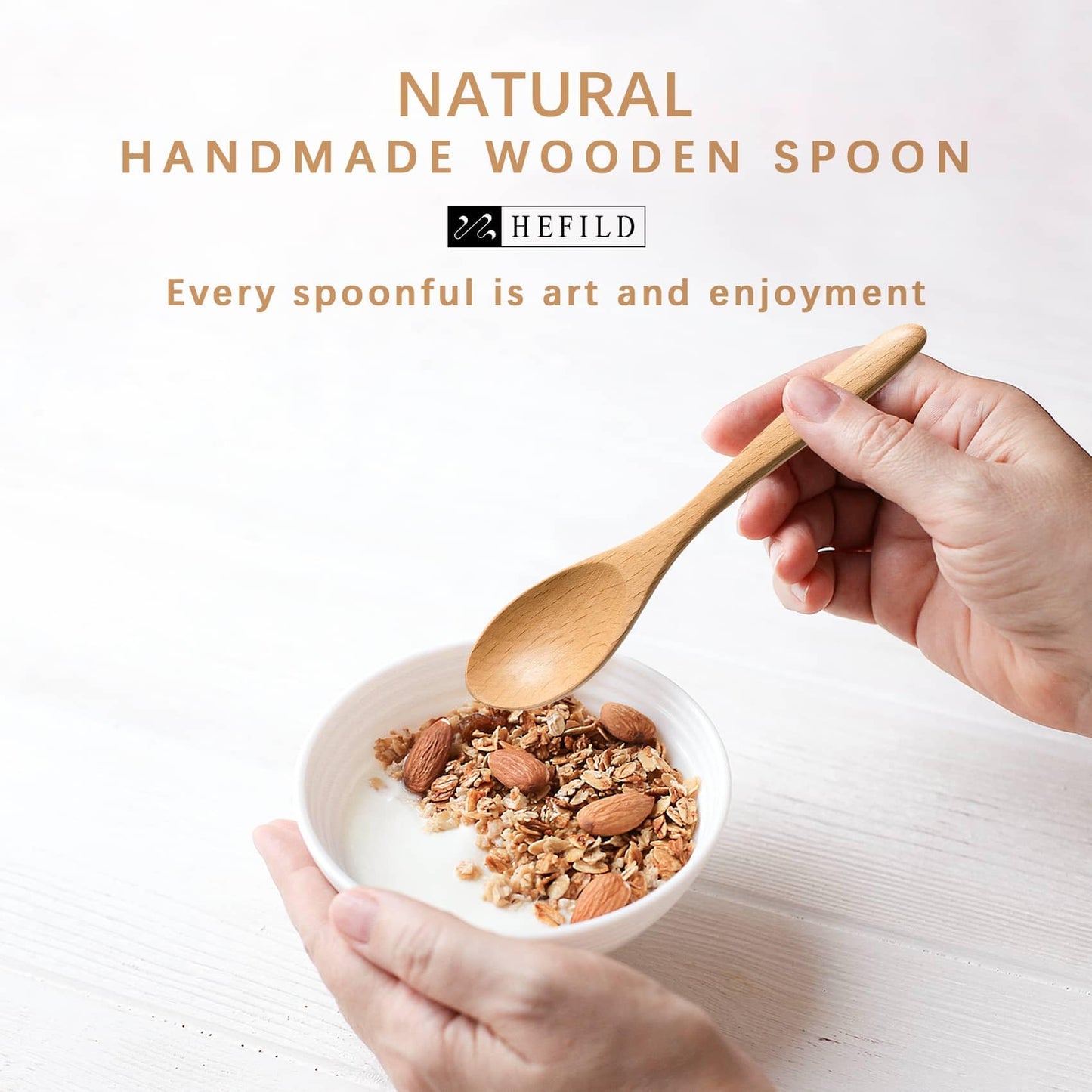 7 PCS Small Wooden Spoons, 5.8 Inch Honey Spoons for Tea, Acacia Wooden Honey Teaspoon for Coffee, Little Tiny Wood Spoons, Bamboo Table Spoon for stirring, Wooden Spoons for Utensils Set