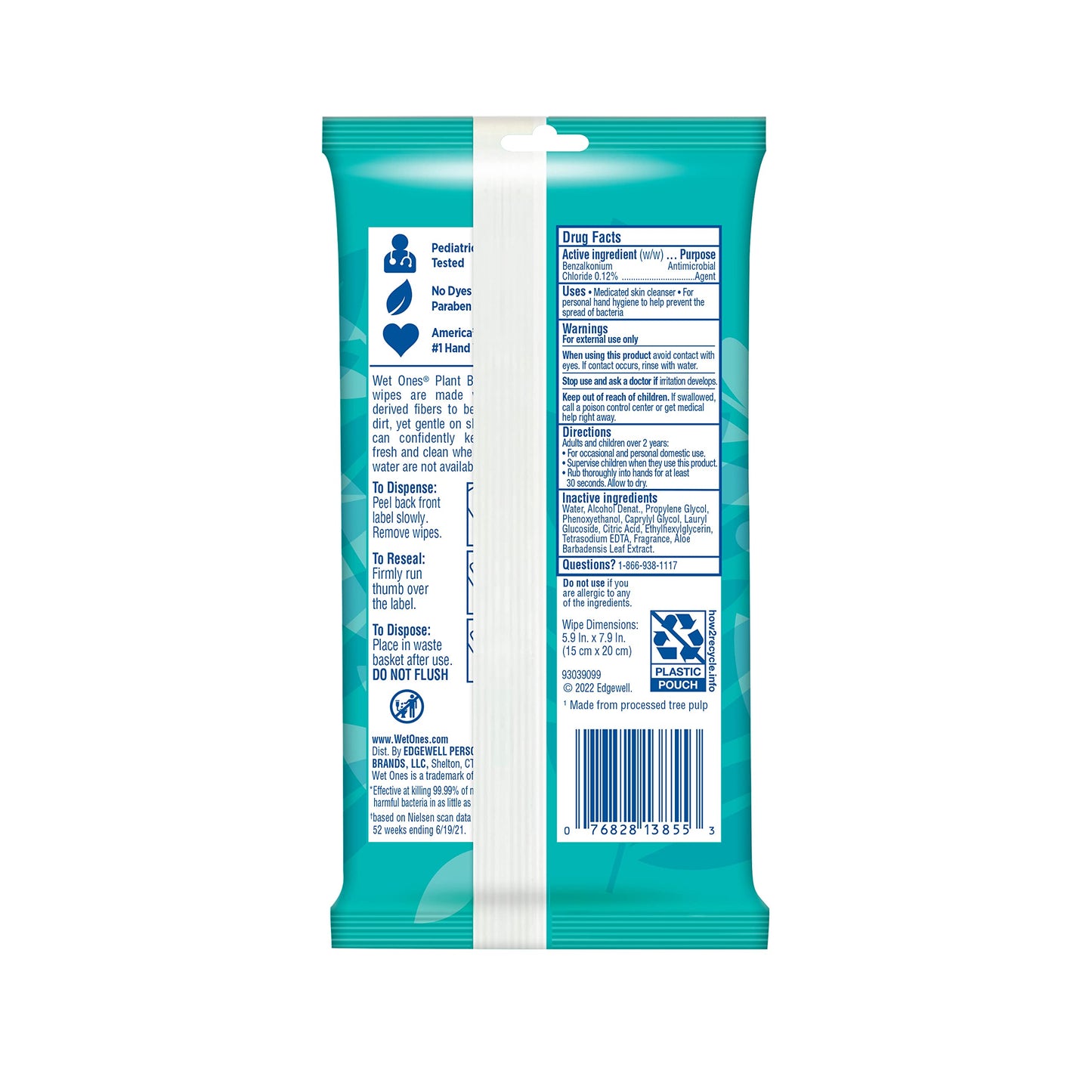Wet Ones Plant Based Antibacterial Hand Wipes - Travel Wipes, 20 ct. (10 pack)