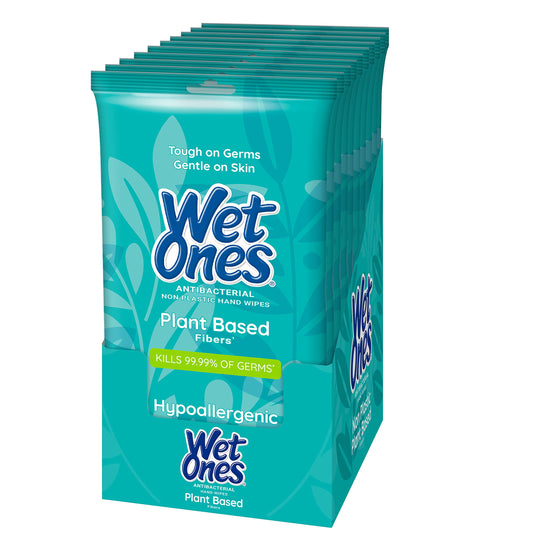 Wet Ones Plant Based Antibacterial Hand Wipes - Travel Wipes, 20 ct. (10 pack)