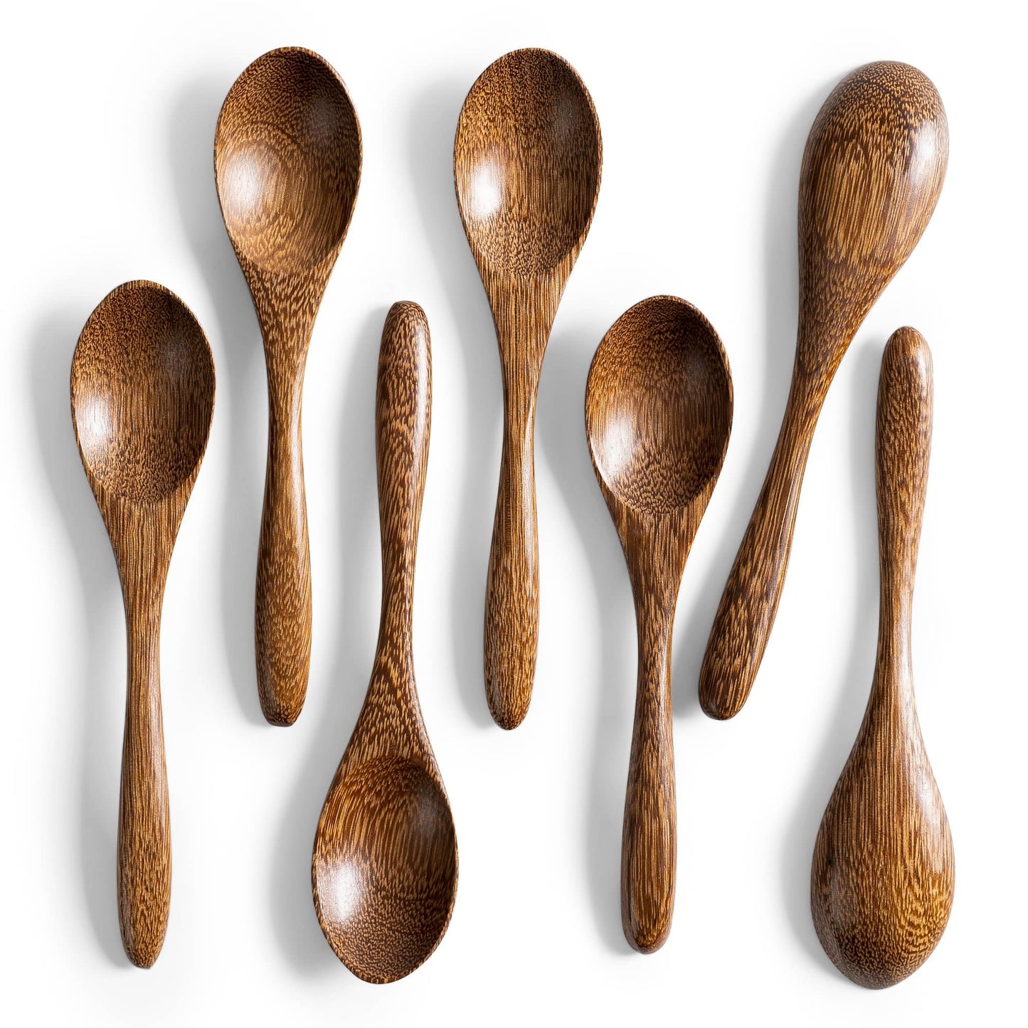 7 PCS Small Wooden Spoons, 5.8 Inch Honey Spoons for Tea, Acacia Wooden Honey Teaspoon for Coffee, Little Tiny Wood Spoons, Bamboo Table Spoon for stirring, Wooden Spoons for Utensils Set