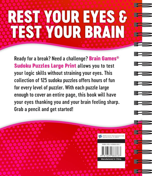 Brain Games - Large Print Sudoku Puzzles (Swoosh)